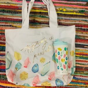 Kendra Scott tote bag and travel cup